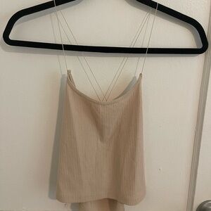 TALULAH Beige Ribbed Camisole